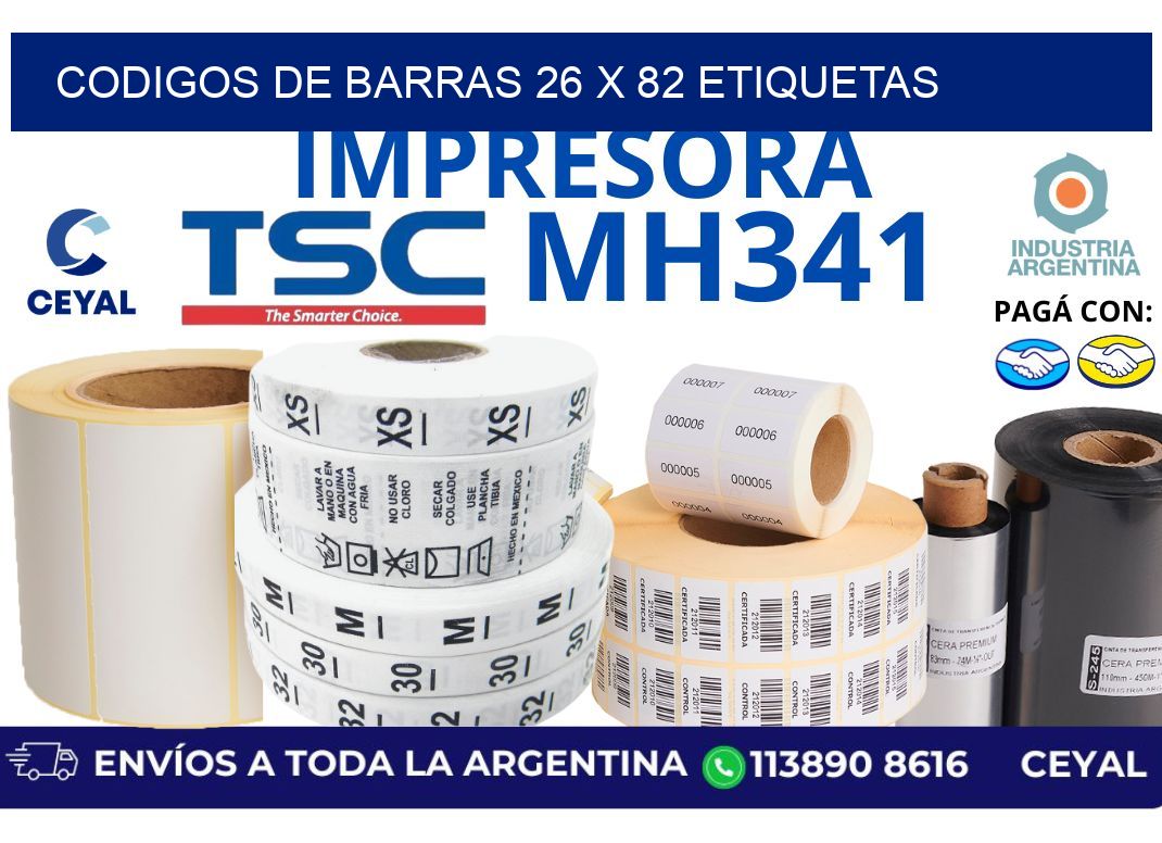 codigos de barras 26 x 82 etiquetas
