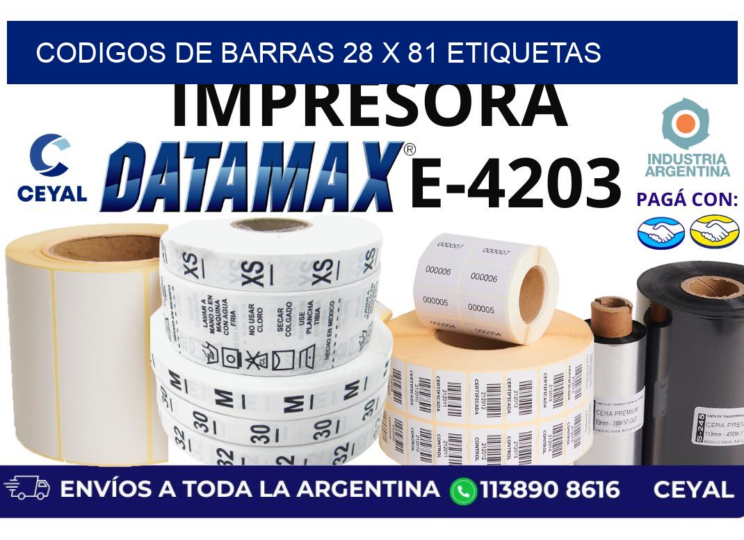 codigos de barras 28 x 81 etiquetas