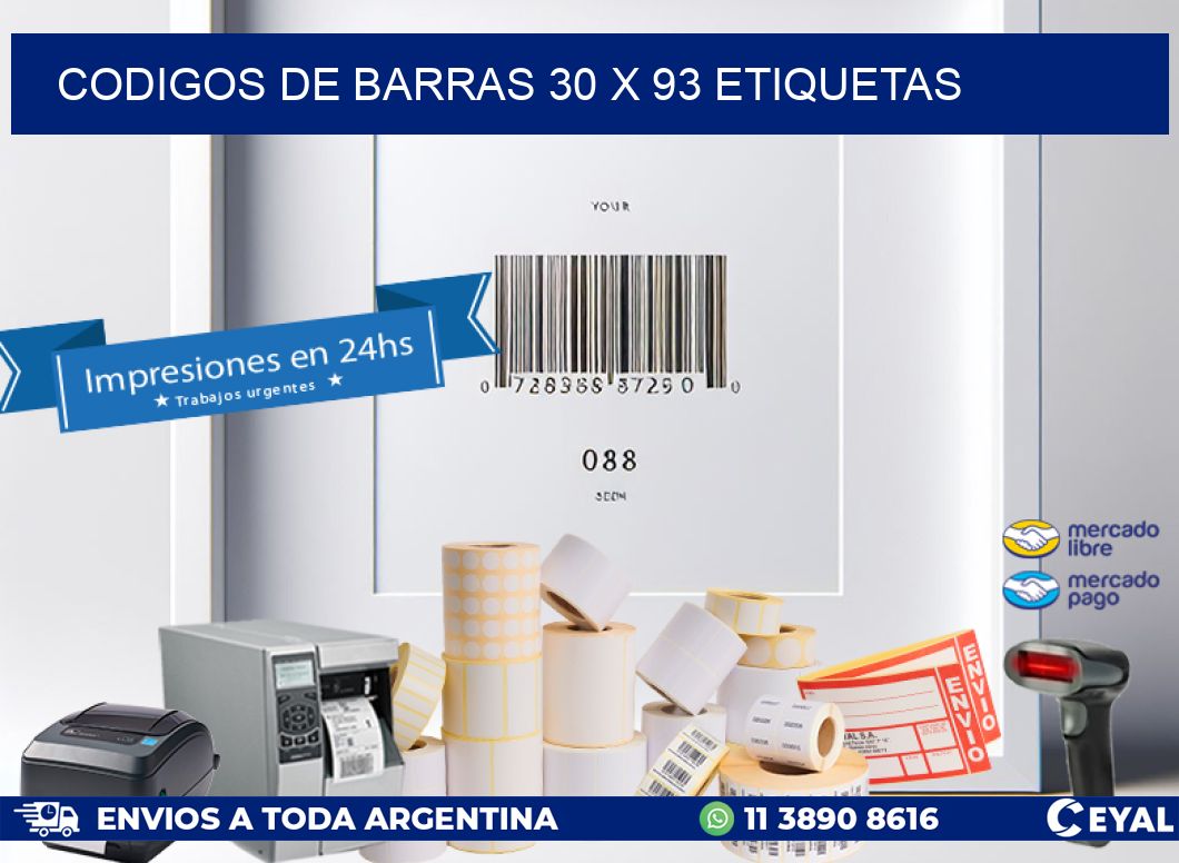 codigos de barras 30 x 93 etiquetas
