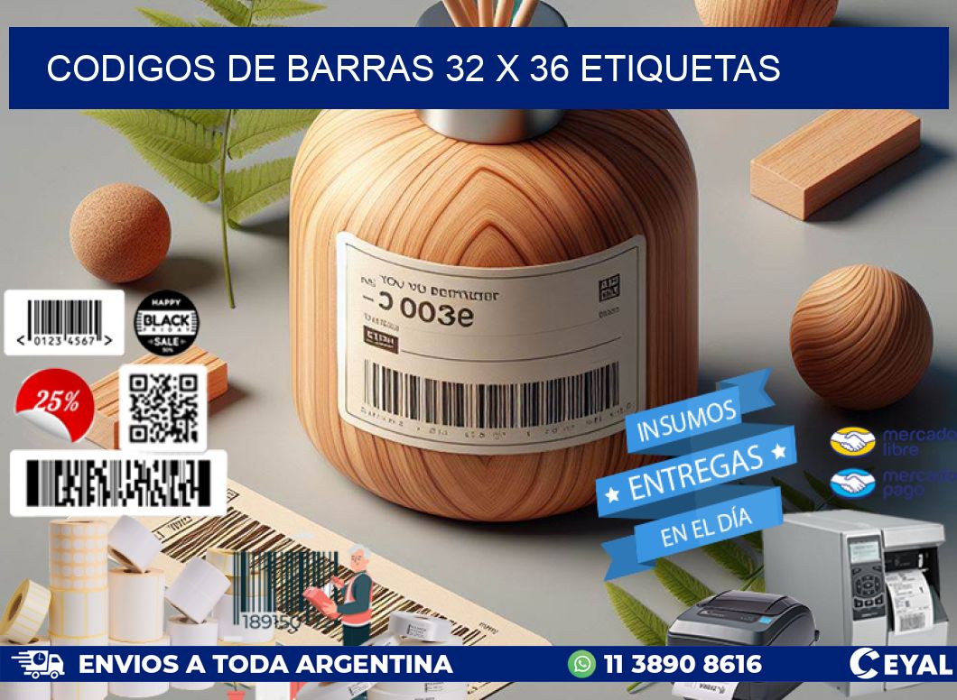codigos de barras 32 x 36 etiquetas