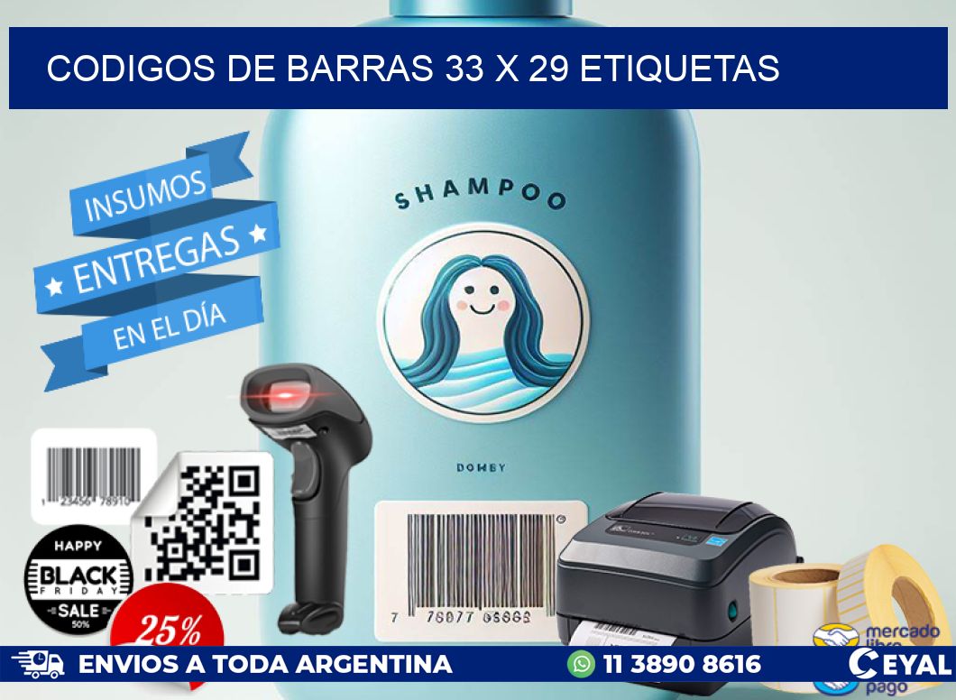 codigos de barras 33 x 29 etiquetas