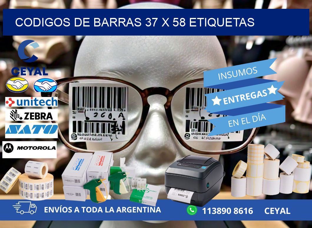 codigos de barras 37 x 58 etiquetas