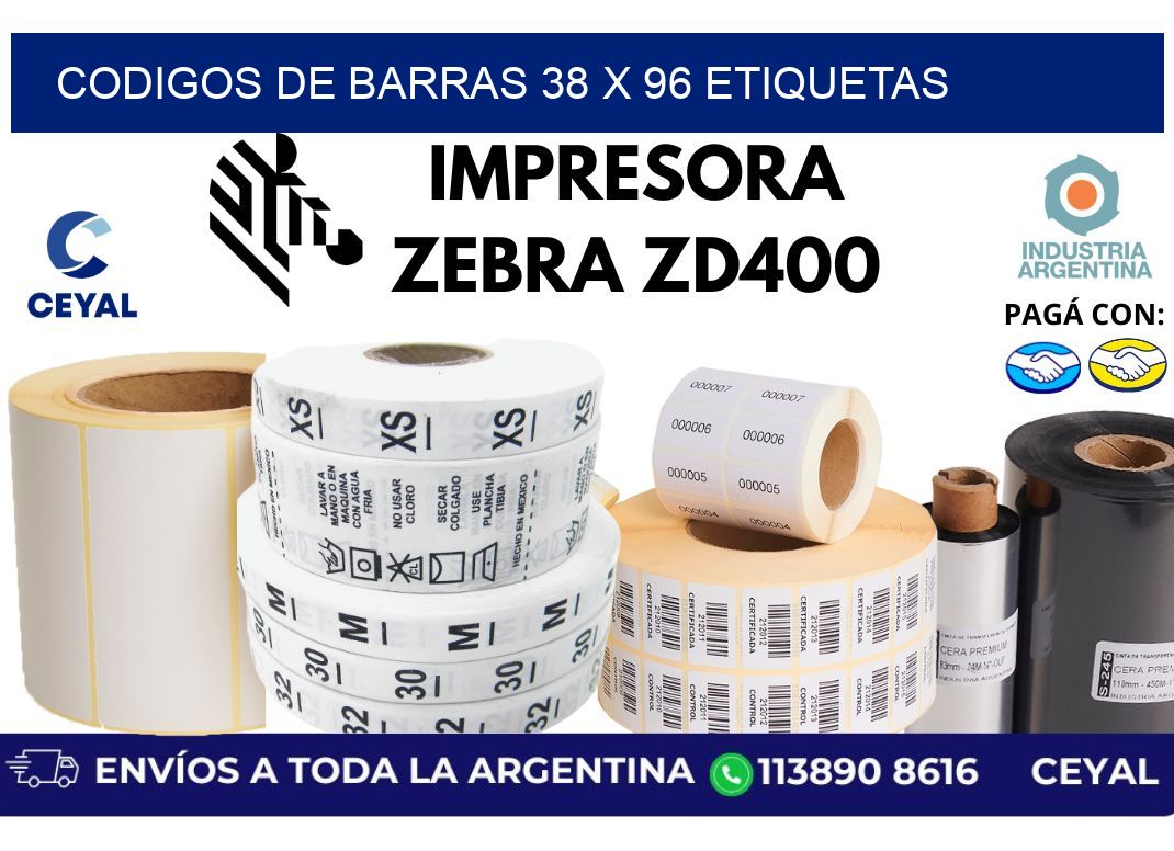 codigos de barras 38 x 96 etiquetas
