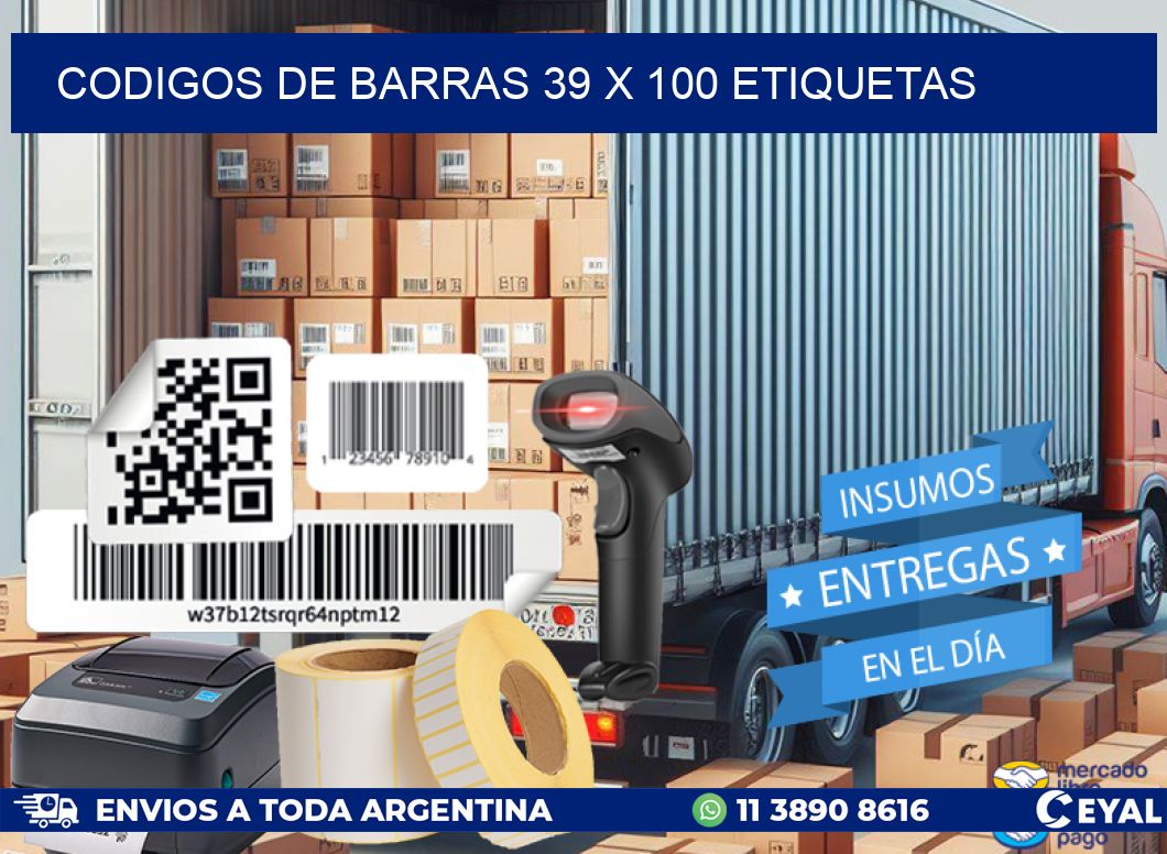 codigos de barras 39 x 100 etiquetas