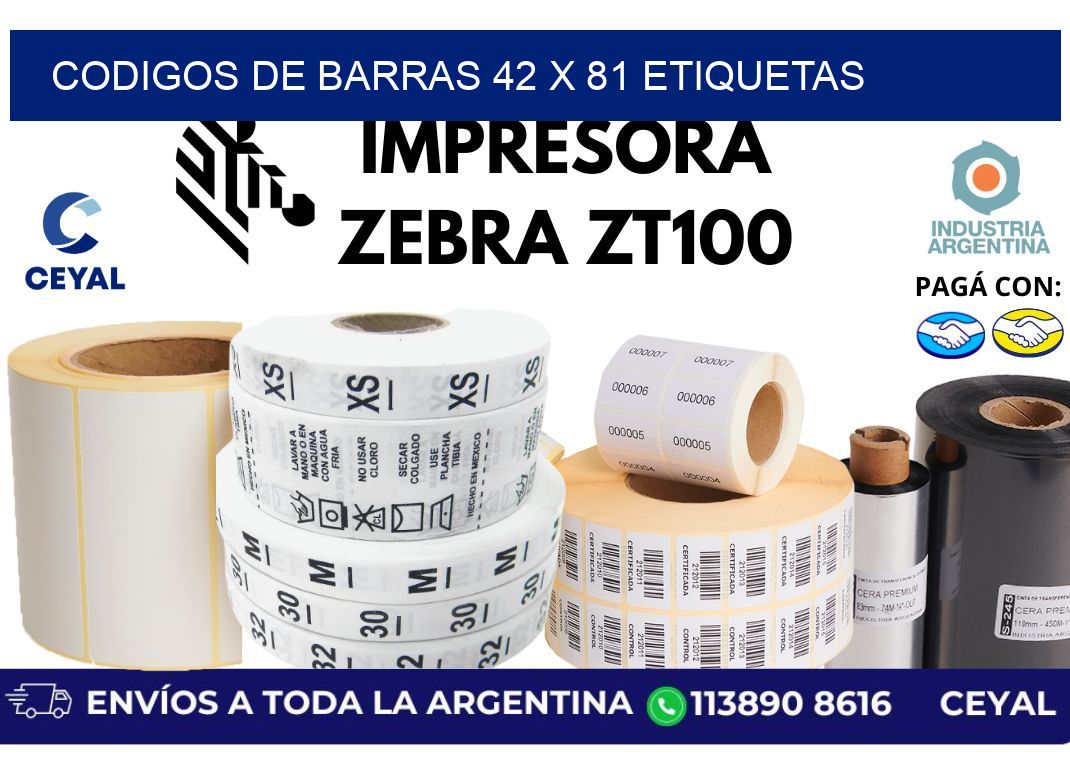 codigos de barras 42 x 81 etiquetas