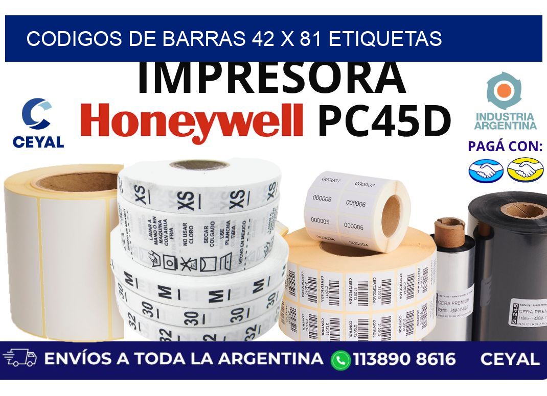 codigos de barras 42 x 81 etiquetas