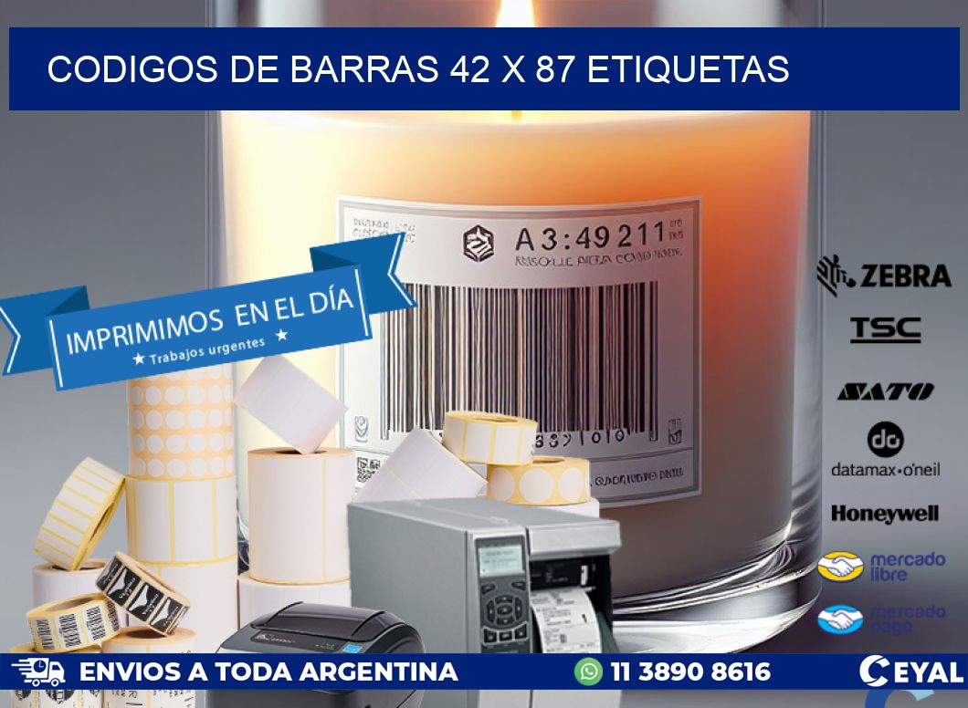 codigos de barras 42 x 87 etiquetas