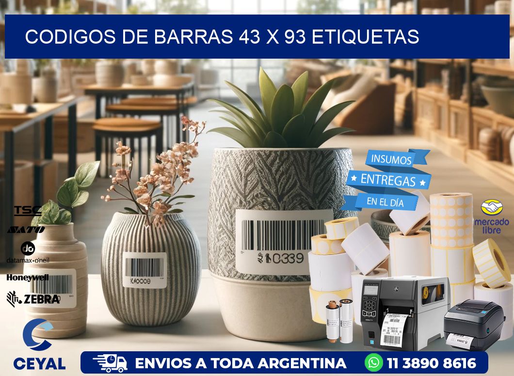 codigos de barras 43 x 93 etiquetas