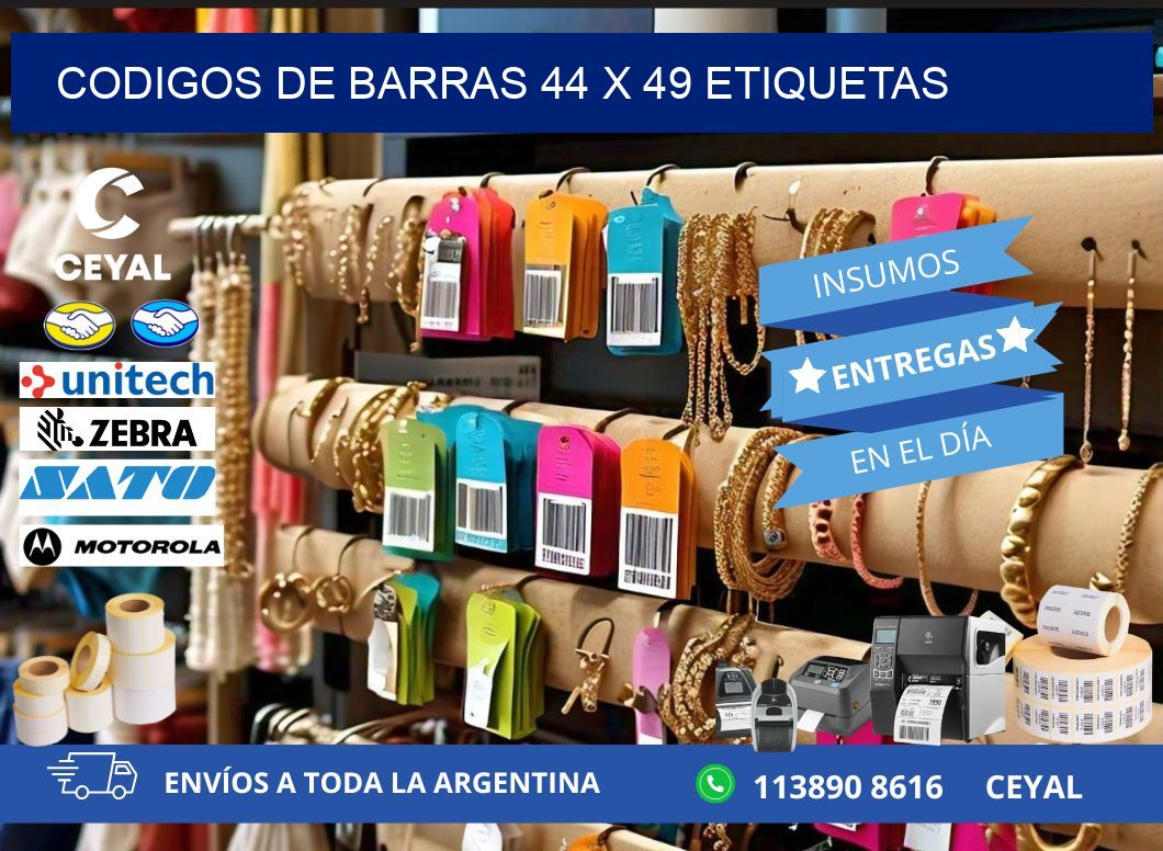 codigos de barras 44 x 49 etiquetas