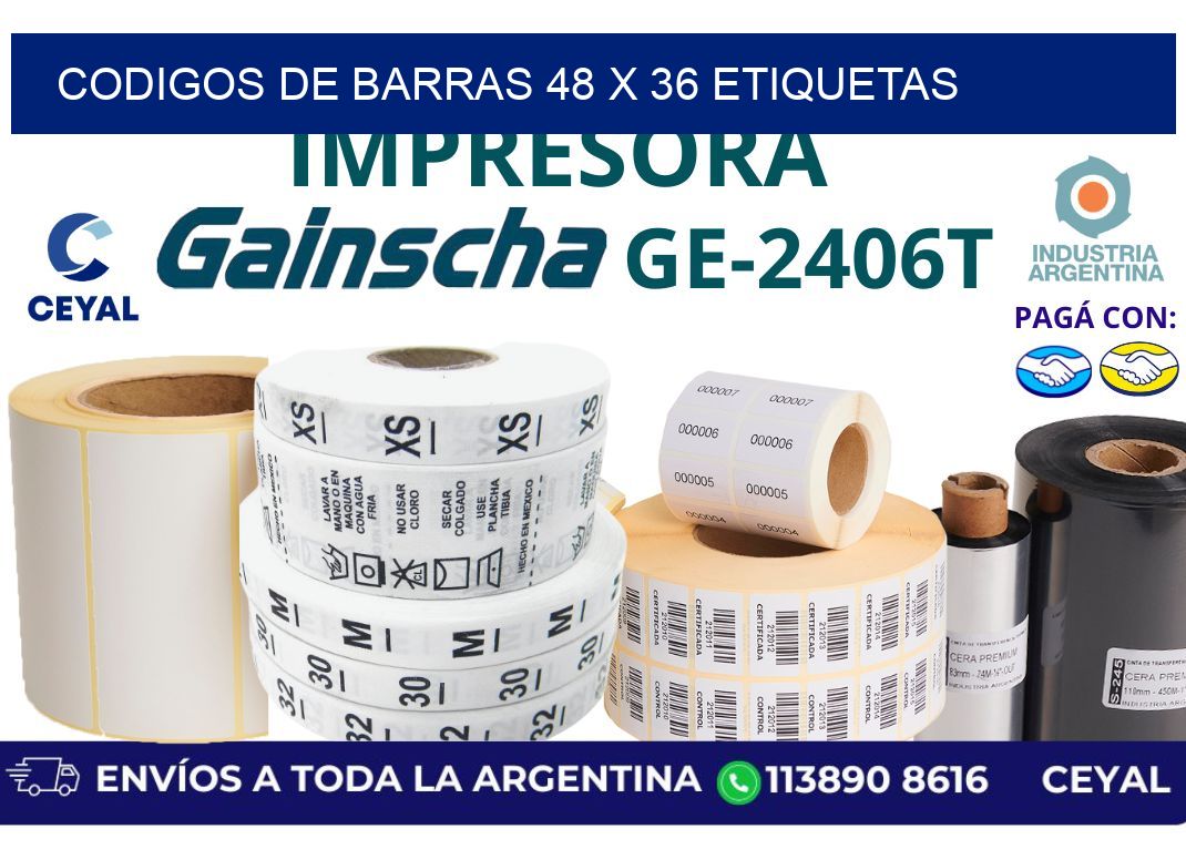codigos de barras 48 x 36 etiquetas