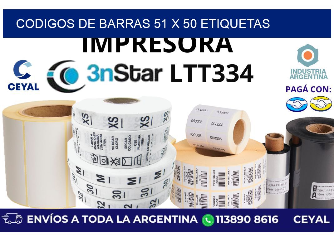 codigos de barras 51 x 50 etiquetas
