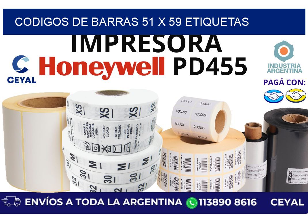 codigos de barras 51 x 59 etiquetas