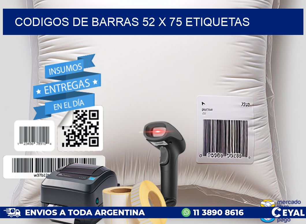 codigos de barras 52 x 75 etiquetas