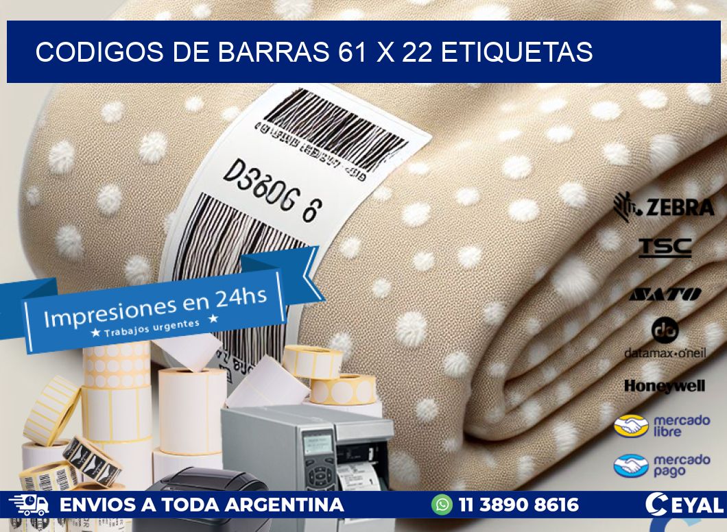 codigos de barras 61 x 22 etiquetas
