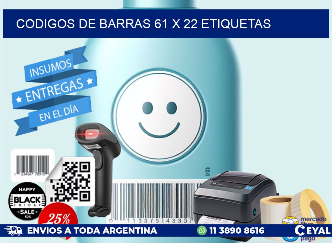 codigos de barras 61 x 22 etiquetas