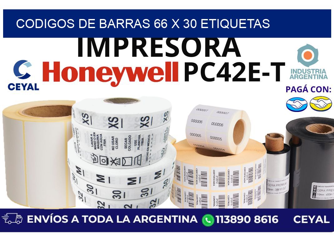 codigos de barras 66 x 30 etiquetas