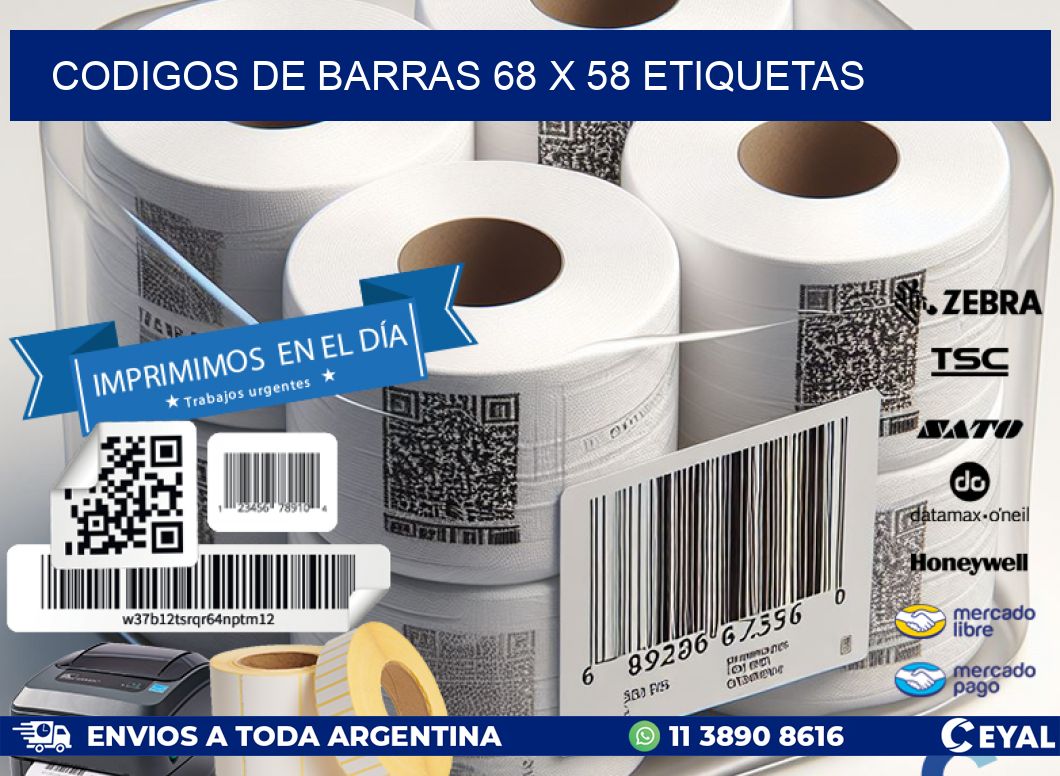 codigos de barras 68 x 58 etiquetas