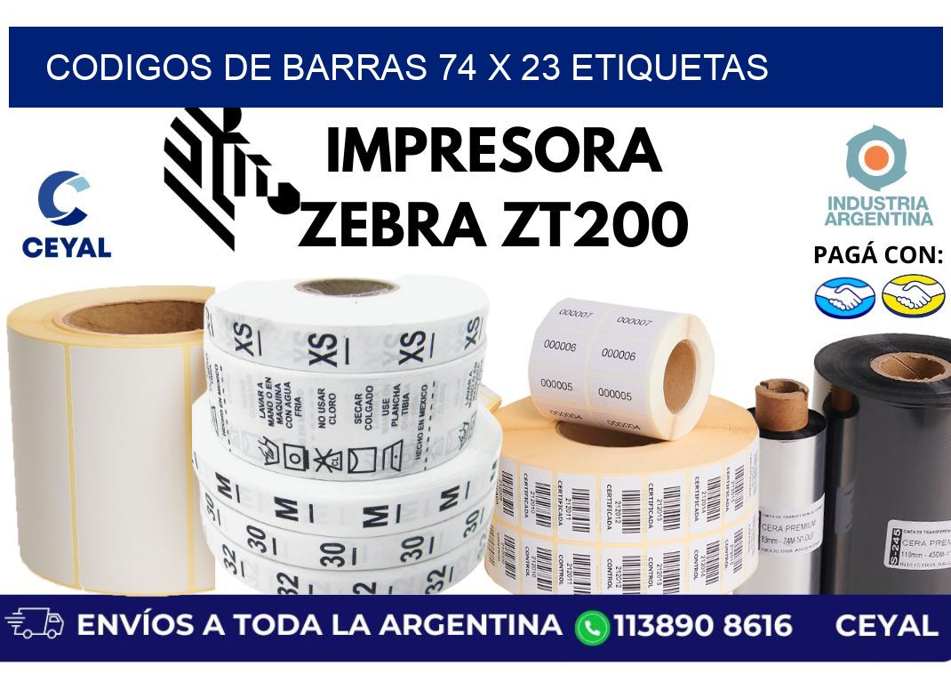 codigos de barras 74 x 23 etiquetas
