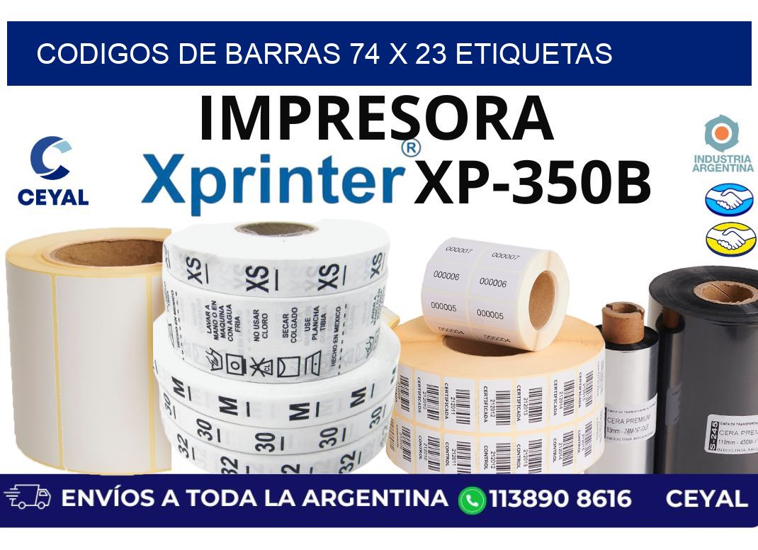 codigos de barras 74 x 23 etiquetas