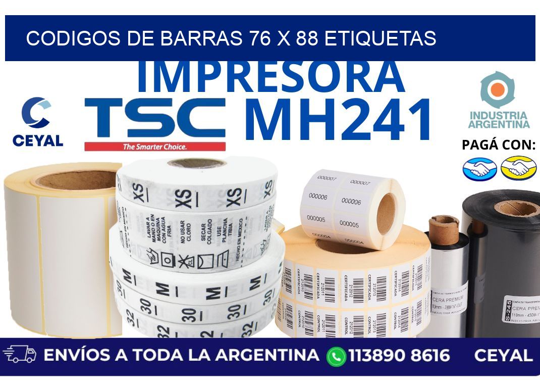 codigos de barras 76 x 88 etiquetas