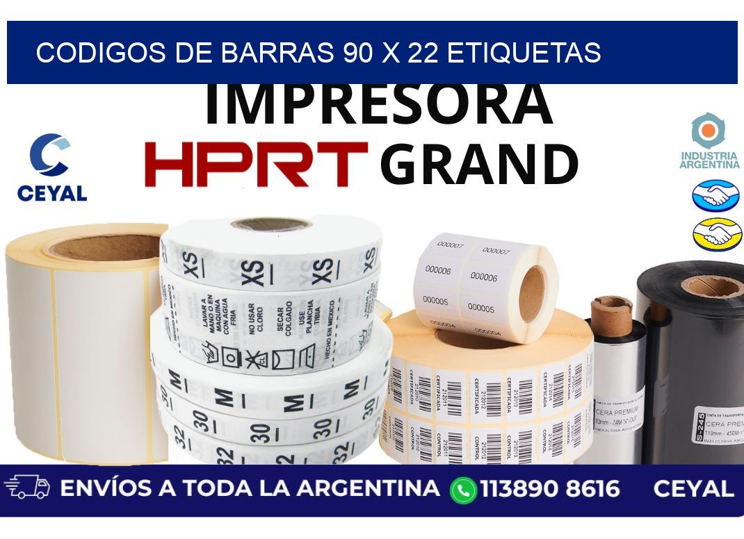 codigos de barras 90 x 22 etiquetas