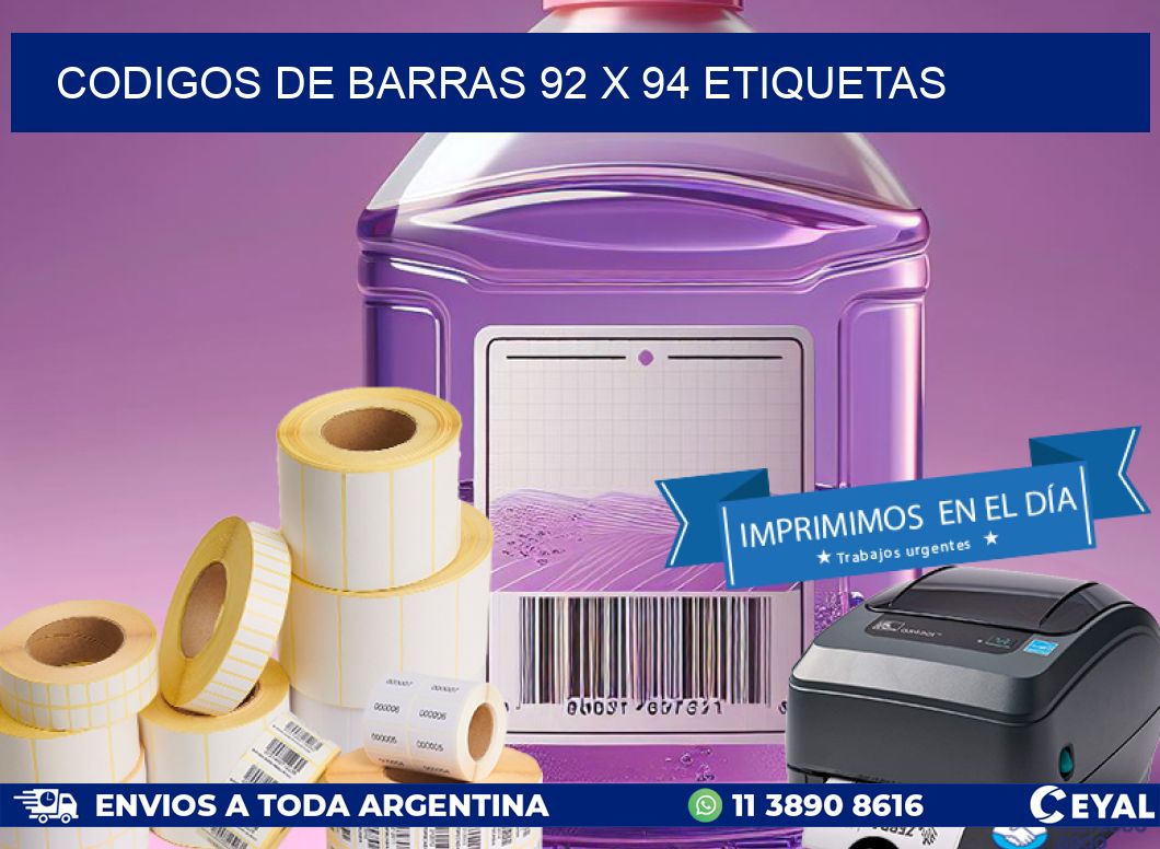 codigos de barras 92 x 94 etiquetas