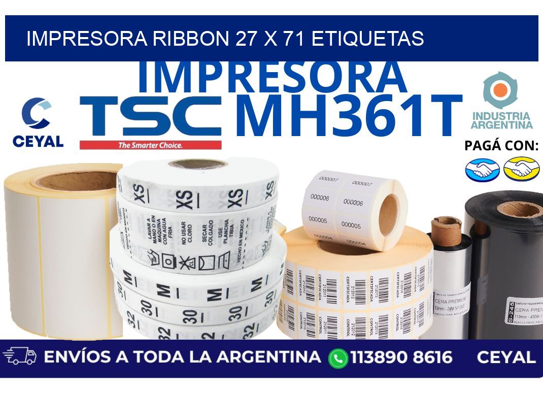 impresora ribbon 27 x 71 etiquetas