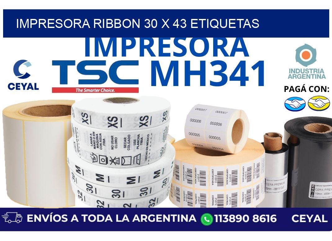 impresora ribbon 30 x 43 etiquetas