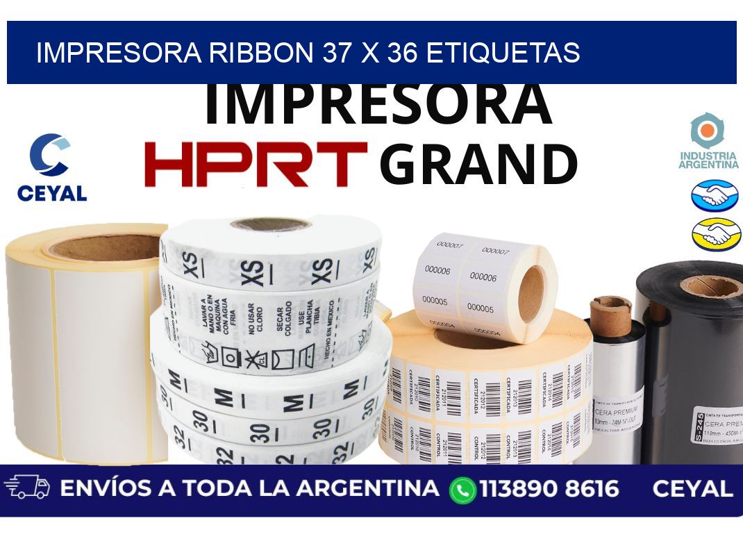 impresora ribbon 37 x 36 etiquetas
