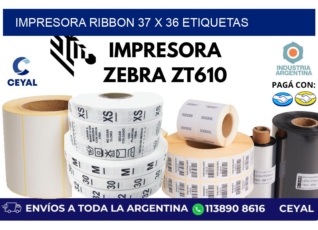 impresora ribbon 37 x 36 etiquetas