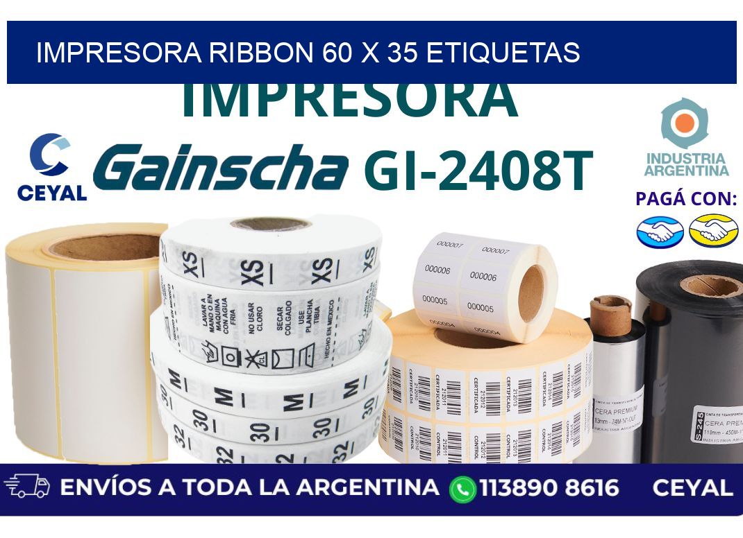 impresora ribbon 60 x 35 etiquetas