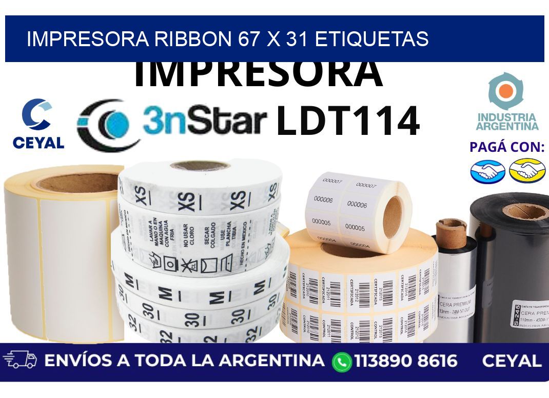 impresora ribbon 67 x 31 etiquetas