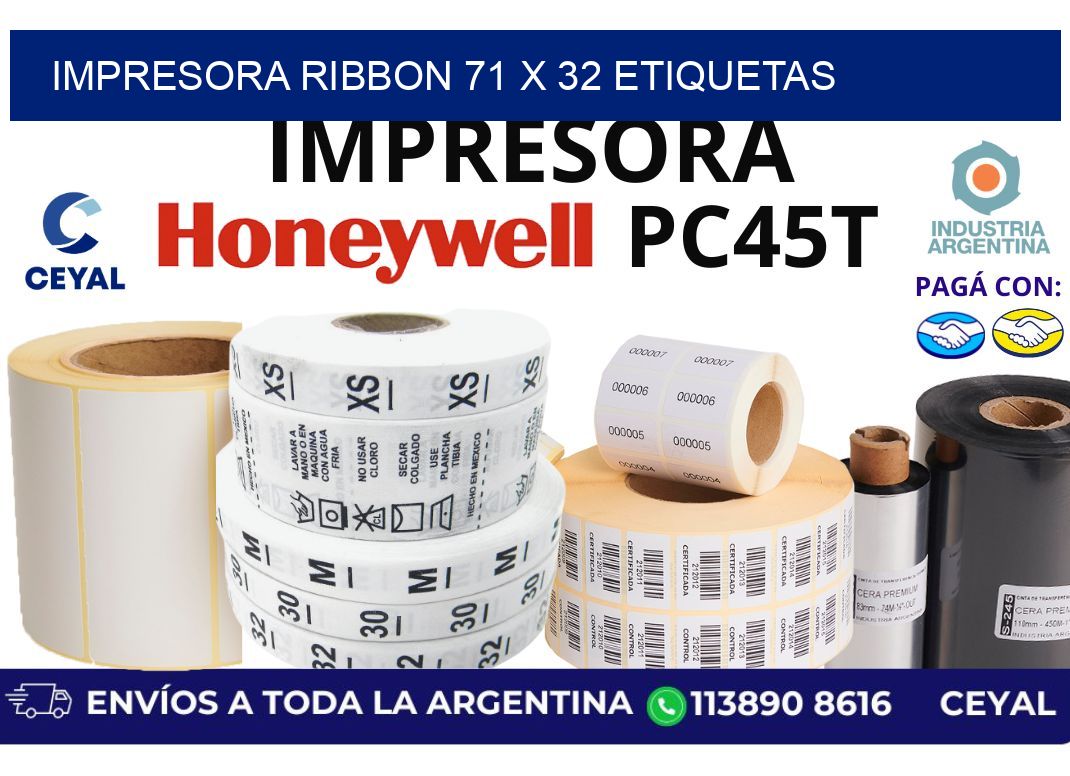 impresora ribbon 71 x 32 etiquetas