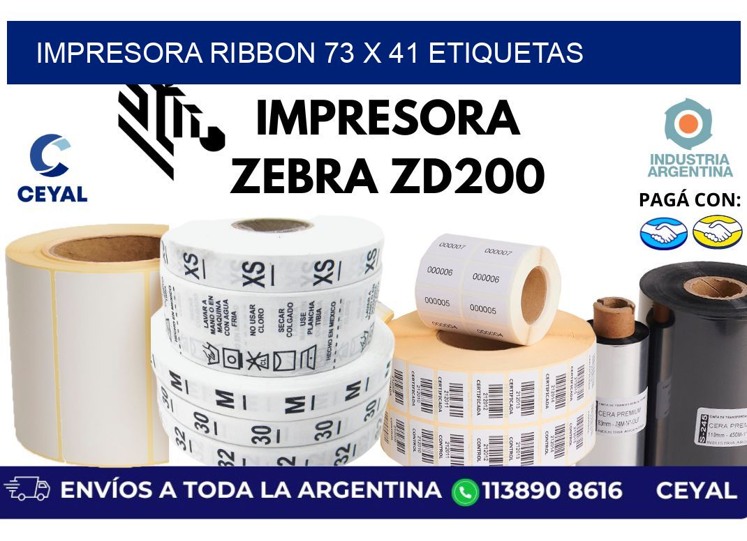 impresora ribbon 73 x 41 etiquetas