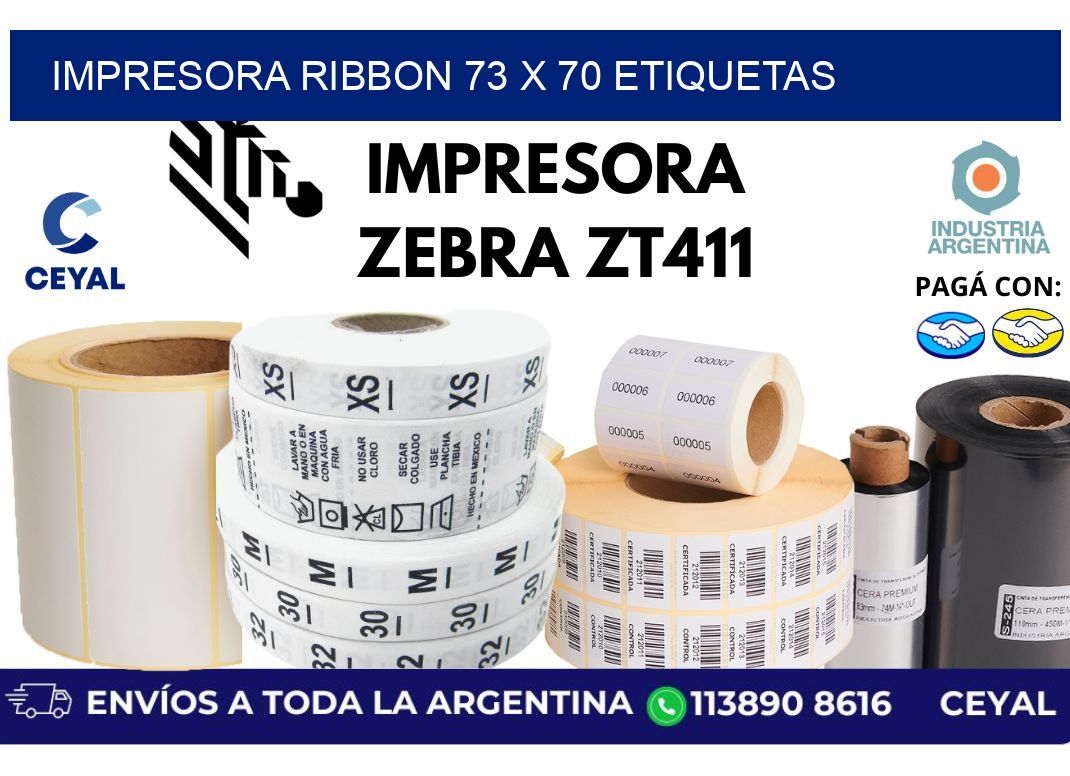impresora ribbon 73 x 70 etiquetas