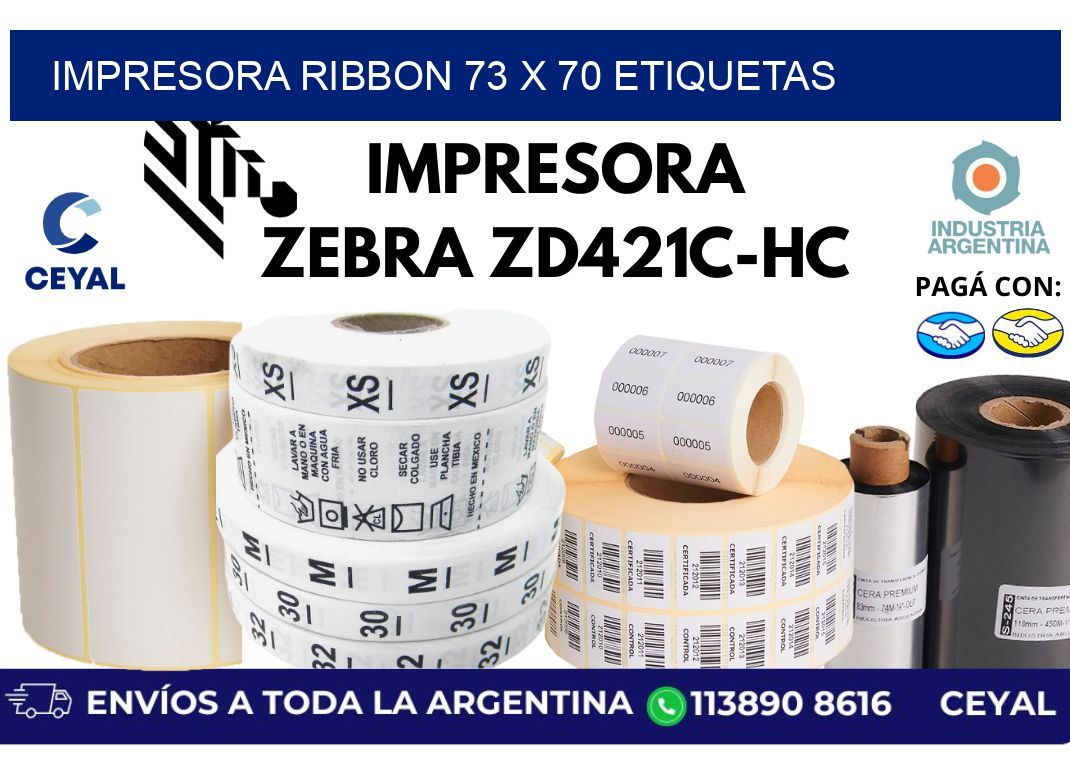 impresora ribbon 73 x 70 etiquetas