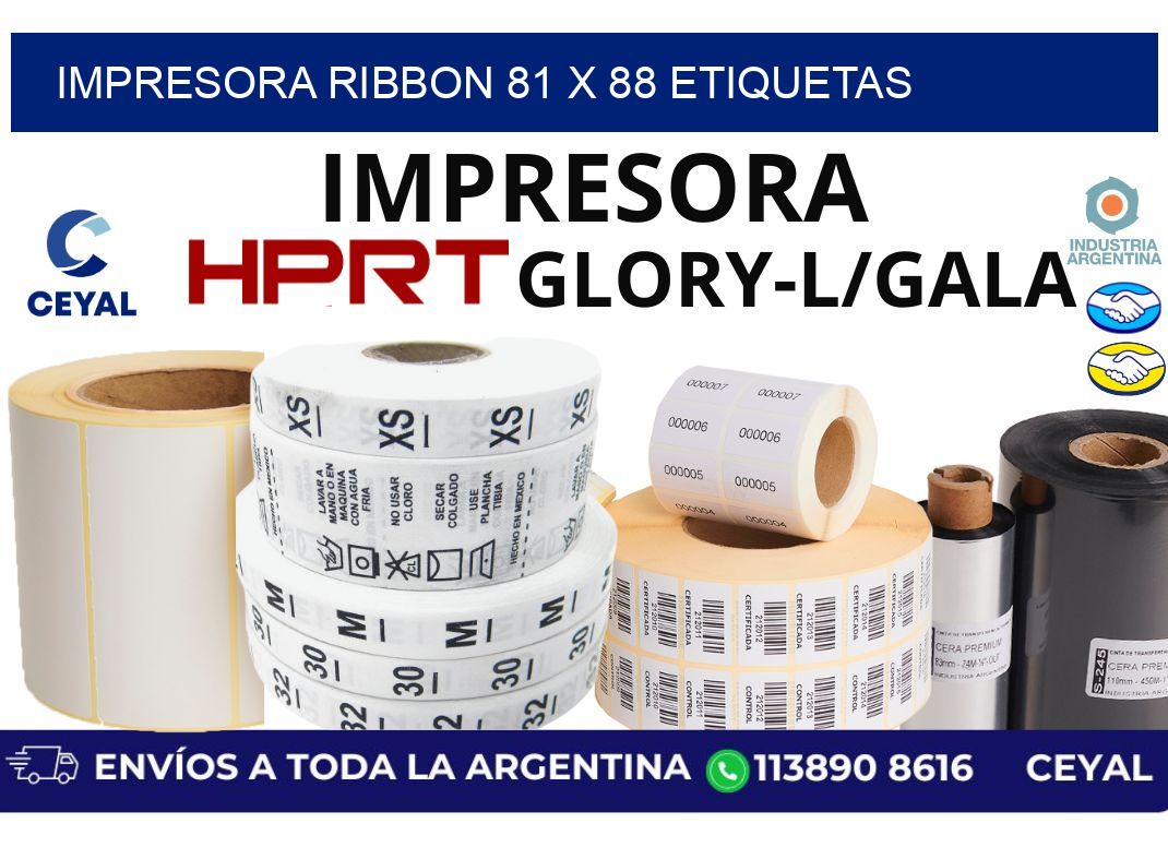 impresora ribbon 81 x 88 etiquetas