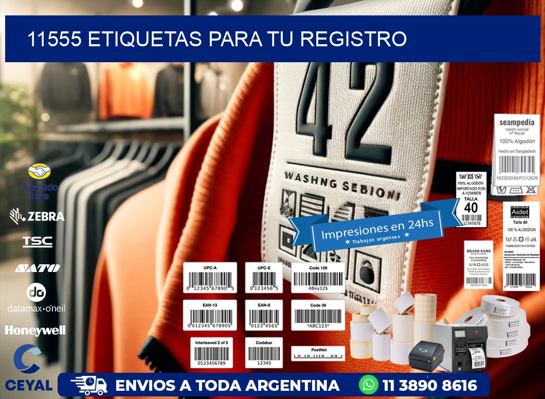 11555 etiquetas para tu registro
