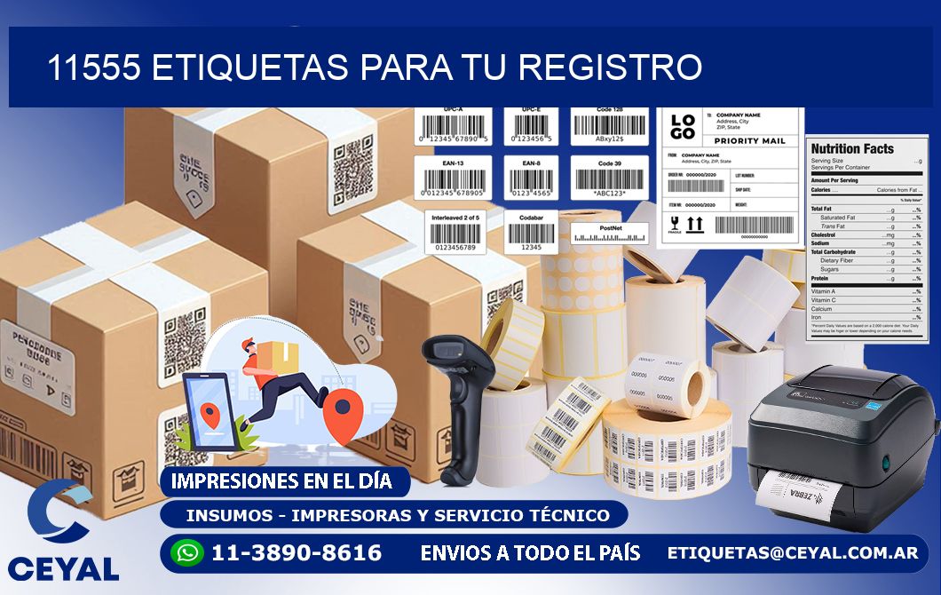 11555 etiquetas para tu registro