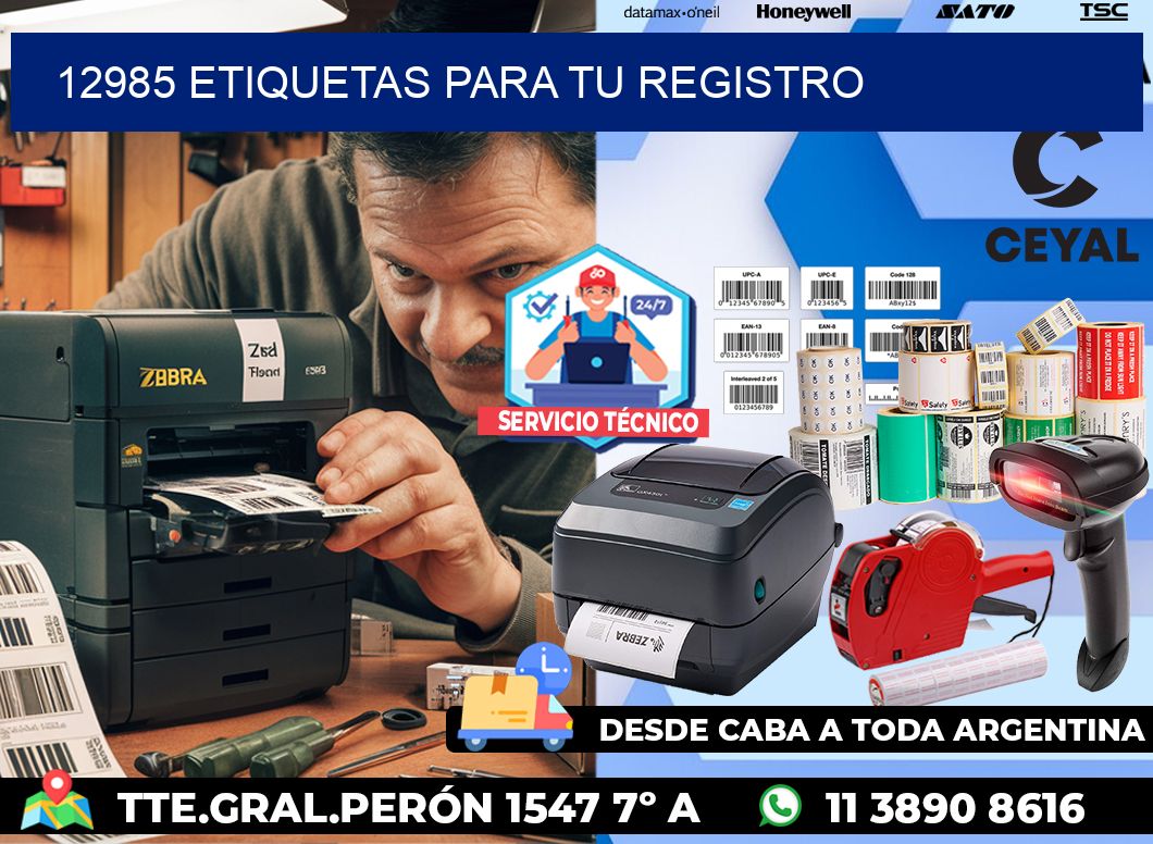 12985 etiquetas para tu registro