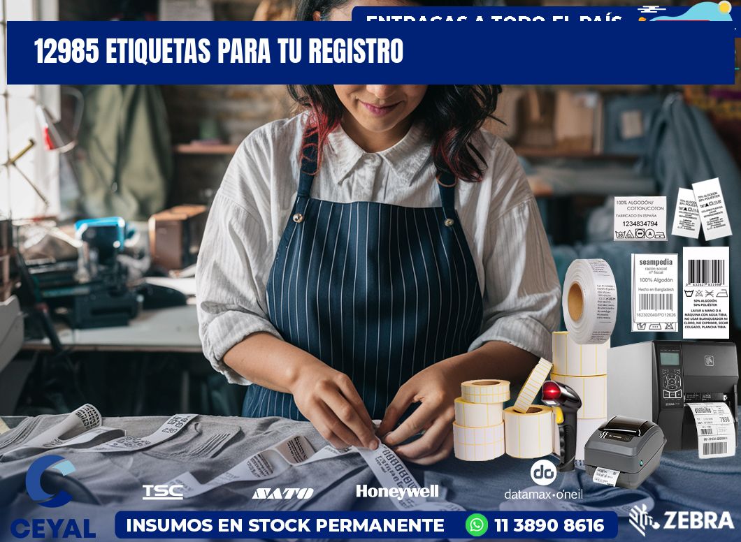 12985 etiquetas para tu registro