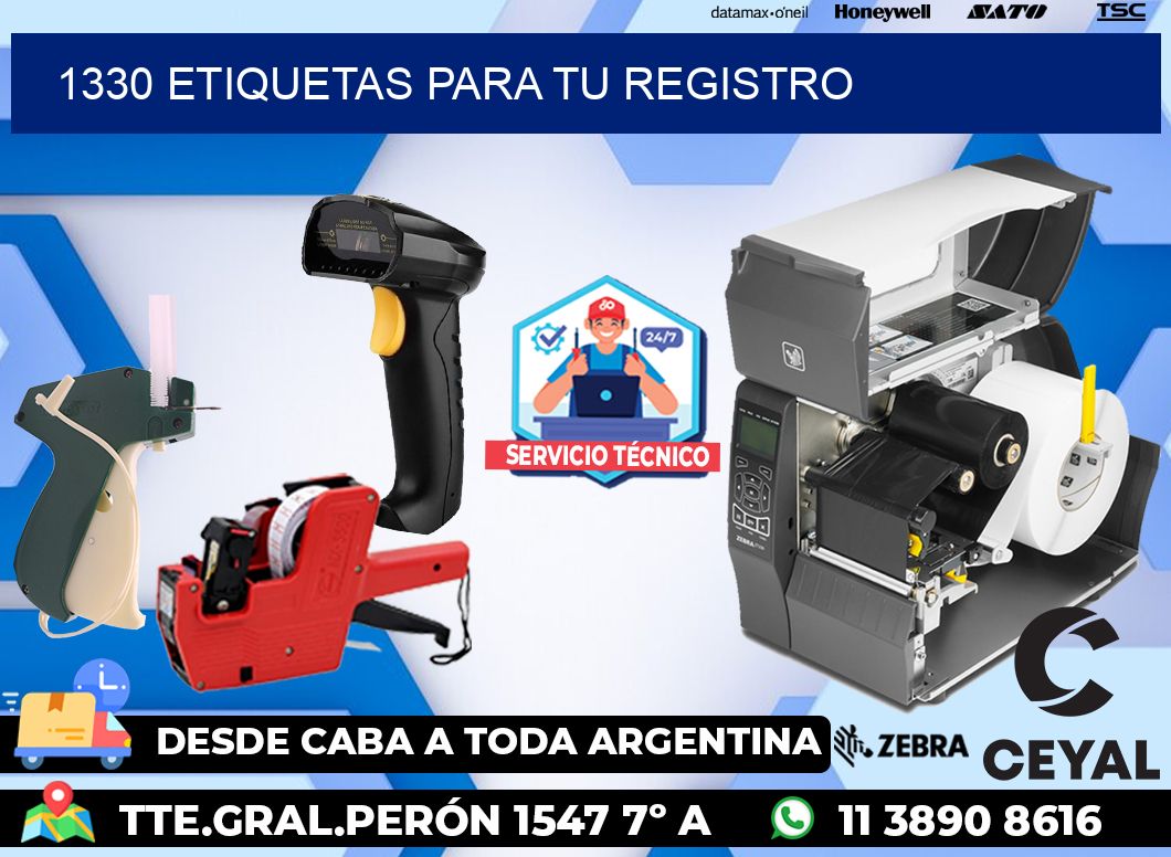 1330 etiquetas para tu registro