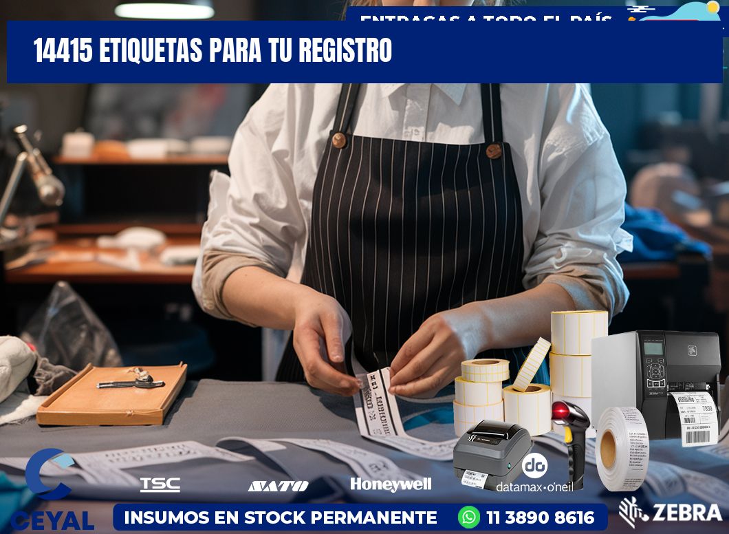 14415 etiquetas para tu registro