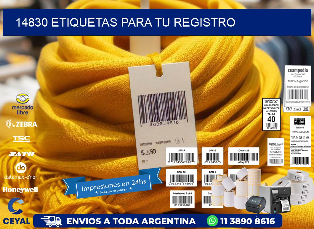 14830 etiquetas para tu registro