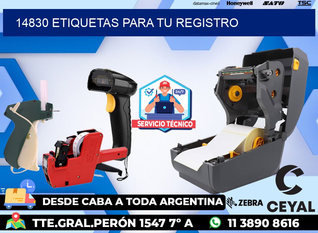 14830 etiquetas para tu registro