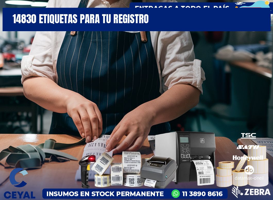 14830 etiquetas para tu registro