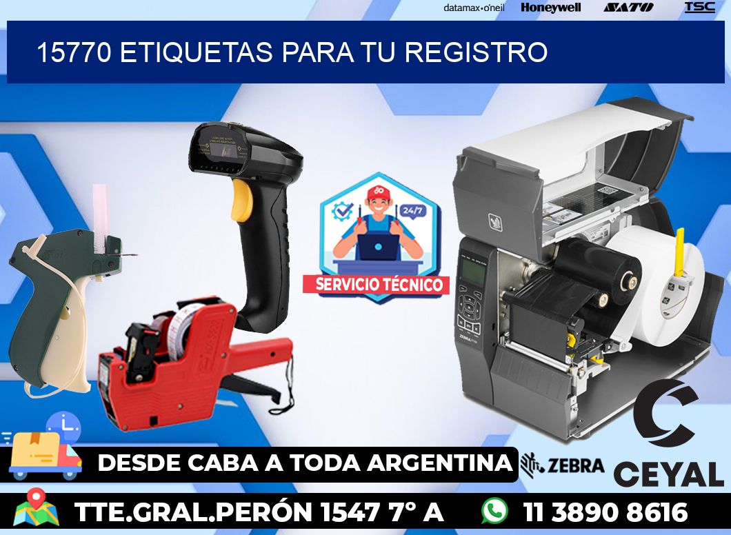 15770 etiquetas para tu registro