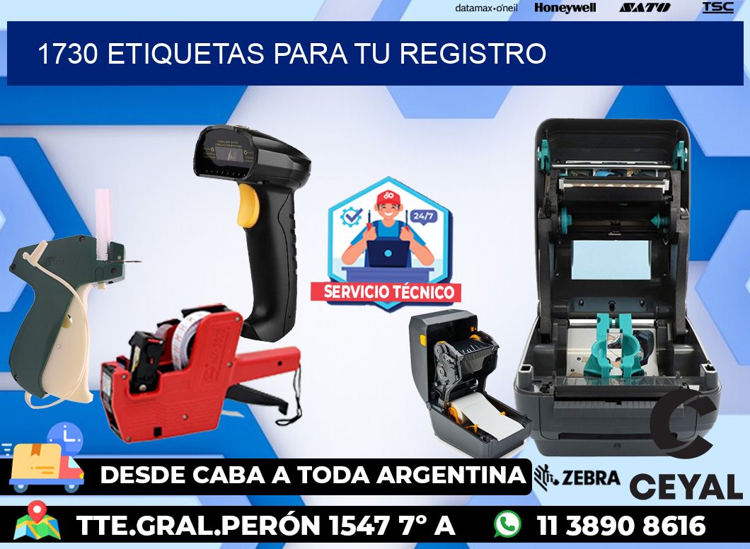 1730 etiquetas para tu registro