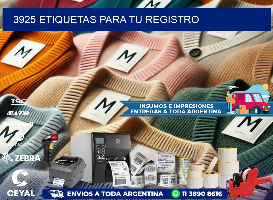 3925 etiquetas para tu registro