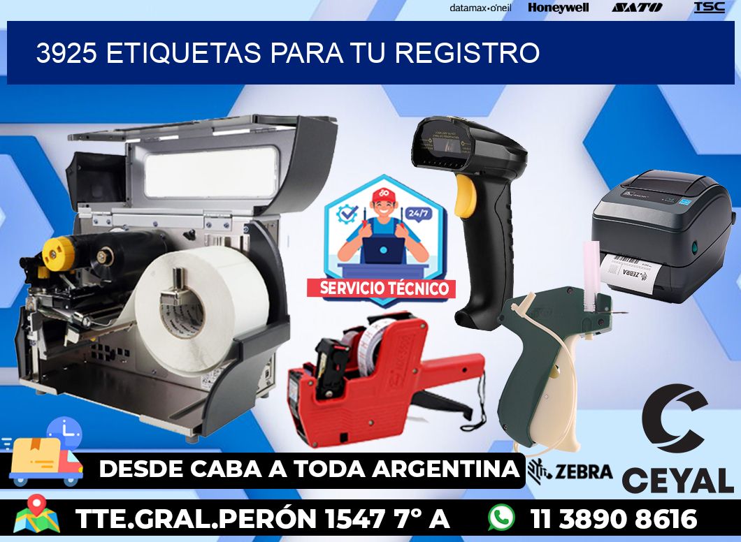 3925 etiquetas para tu registro